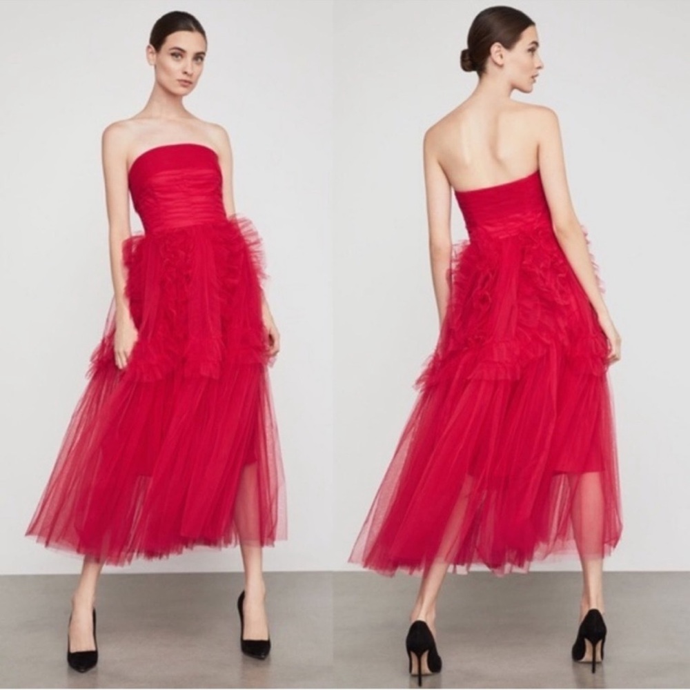 BCBG red/pink tulle gown size 6